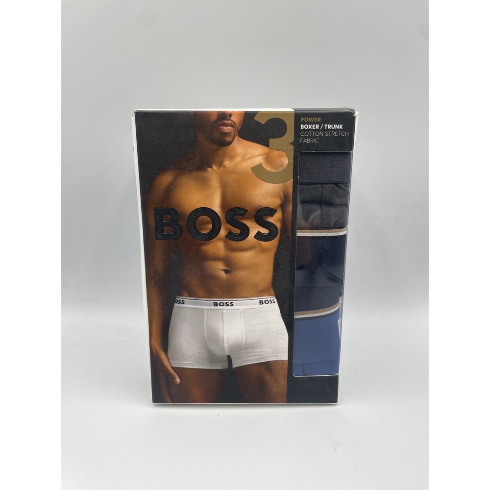 Hugo Boss Power Underwear Men's 2XL Multicolor Cotton Blend‎ Trunks 3-Pack NWT